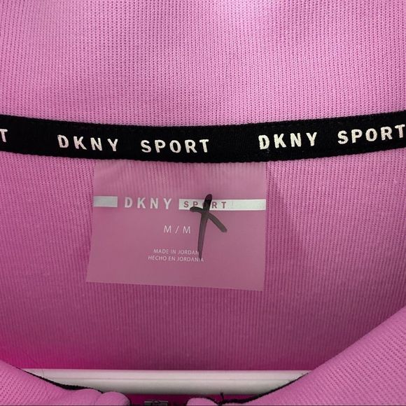 DKNY Pink White & Black Colorblock Tech Pullover Sweatshirt Anorak - Picture 10 of 12